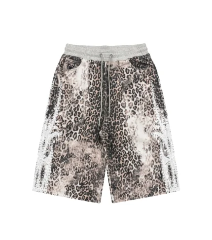 Chew Forever Leopard Studded Sweatshorts