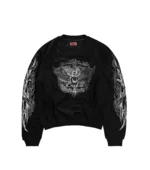 Chew Forever Earth Angel Eroded Crewneck Black