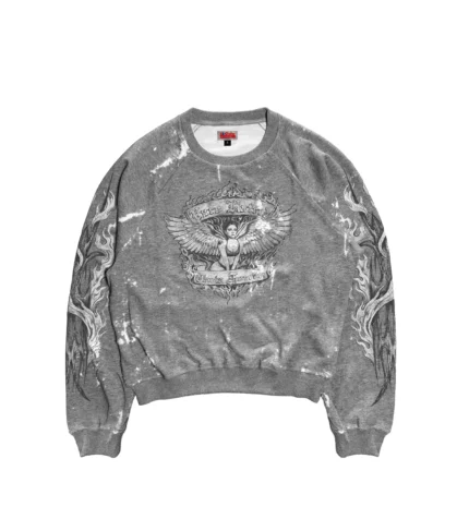 Chew Forever Earth Angel Eroded Crewneck Grey